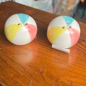 Set of Cracker Barrel Beach Ball Salt and Pepper Shakers